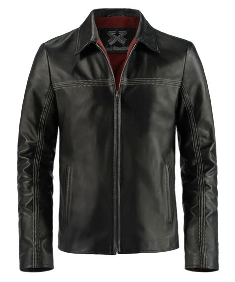 Men's Vintage Black Leather Jacket. Italian Replica 